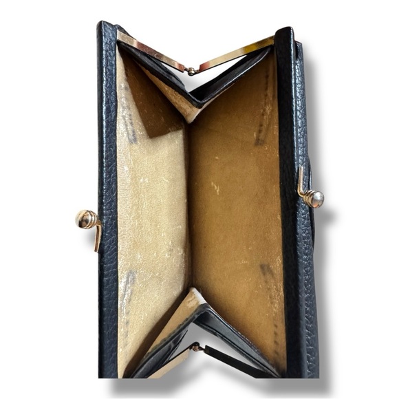 Vintage Dooney & Bourke All-Weather Leather kiss-lock continental wallet checkbo - Picture 6 of 6